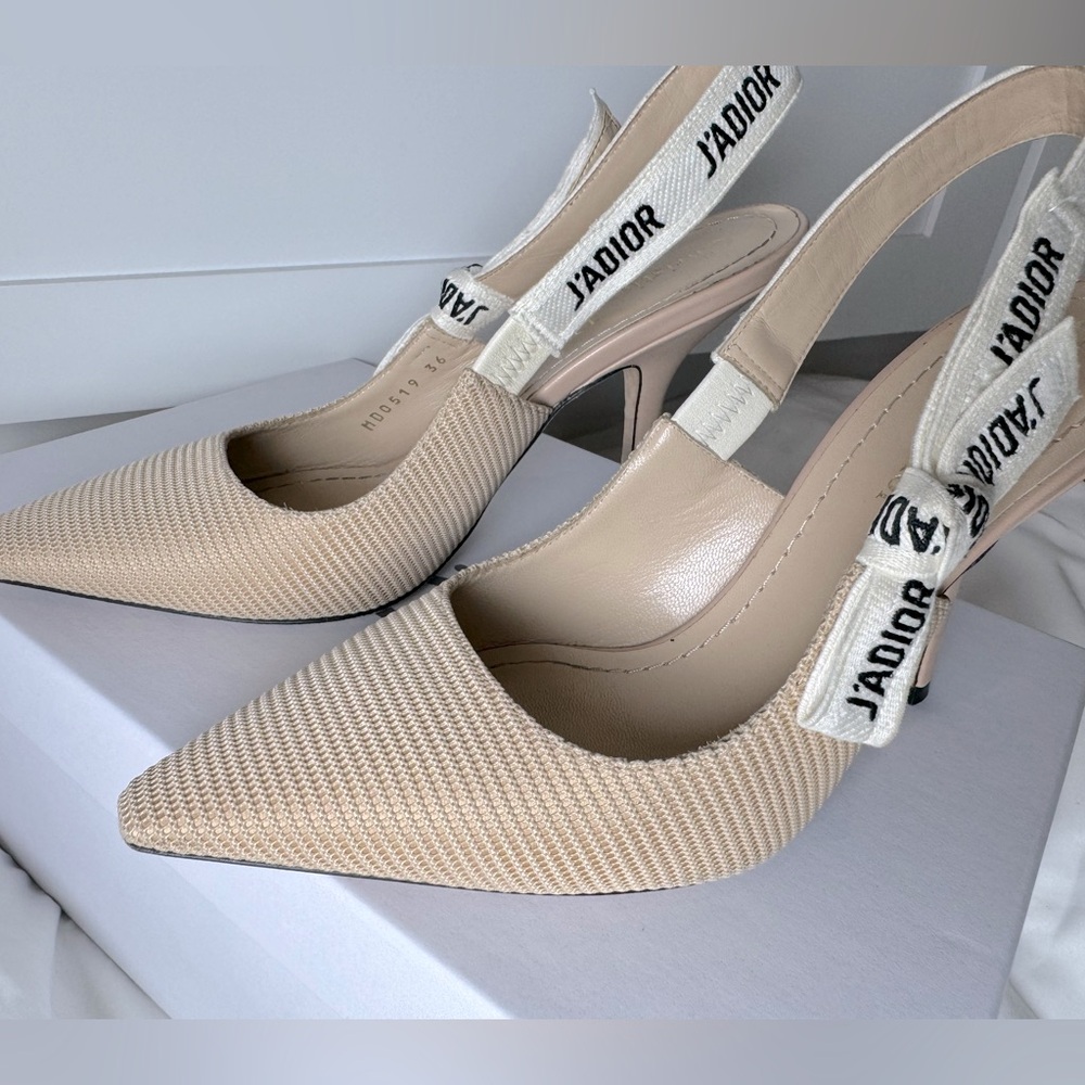 Dior J'adior Beige Nude Technical Fabric Slingback. Sz: 36 (us 6)